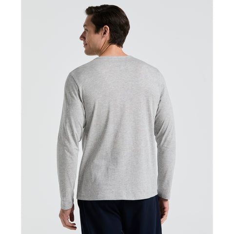 Long Sleeve Henley Shirt (Pearl Grey Heather) 