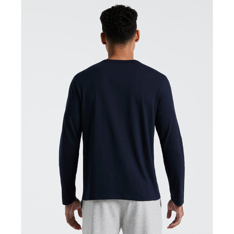 Long Sleeve Henley Shirt (Dark Sapphire) 