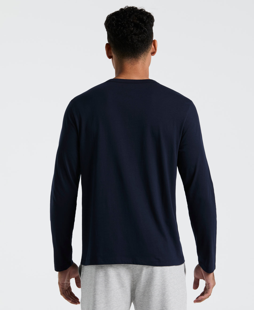 Long Sleeve Henley Shirt (Dark Sapphire) 