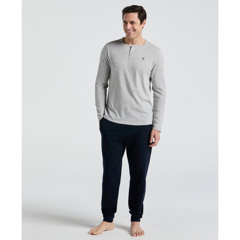 Long Sleeve Henley Shirt (Pearl Grey Heather) 