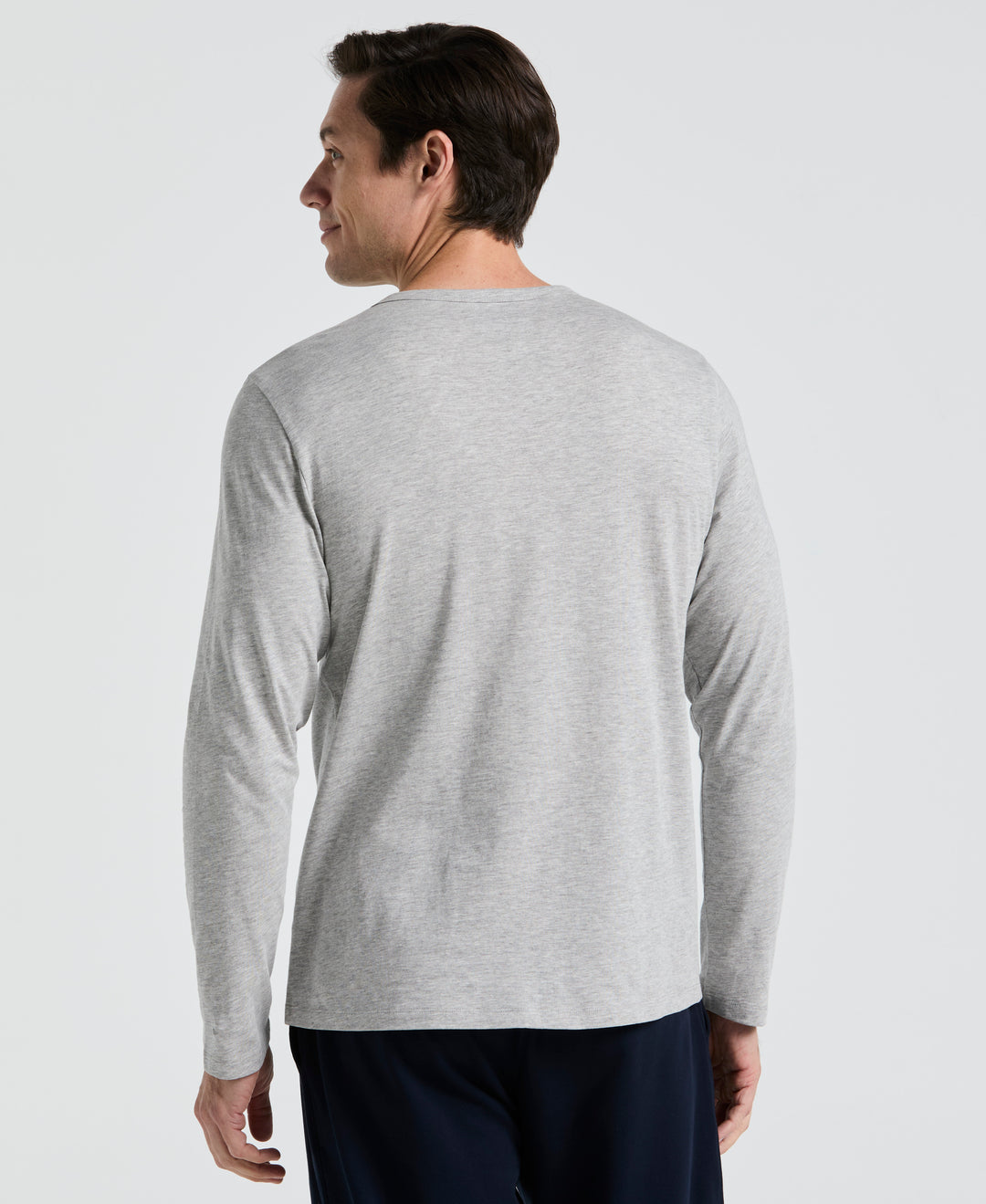 Long Sleeve Henley Shirt (Pearl Grey Heather) 
