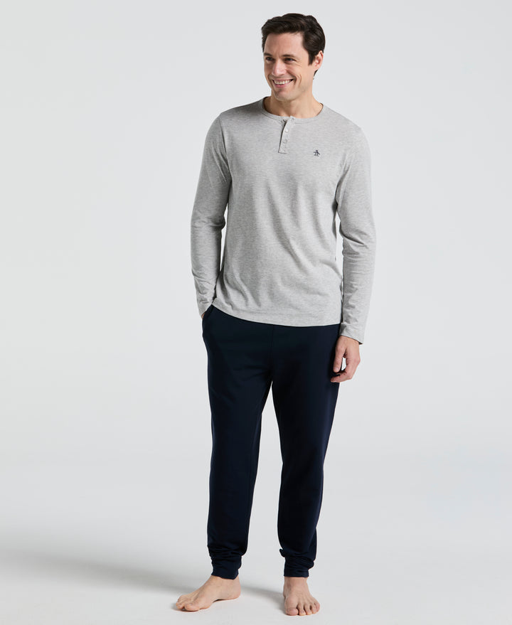 Long Sleeve Henley Shirt (Pearl Grey Heather) 