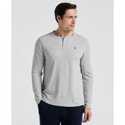 Long Sleeve Henley Shirt (Pearl Grey Heather) 