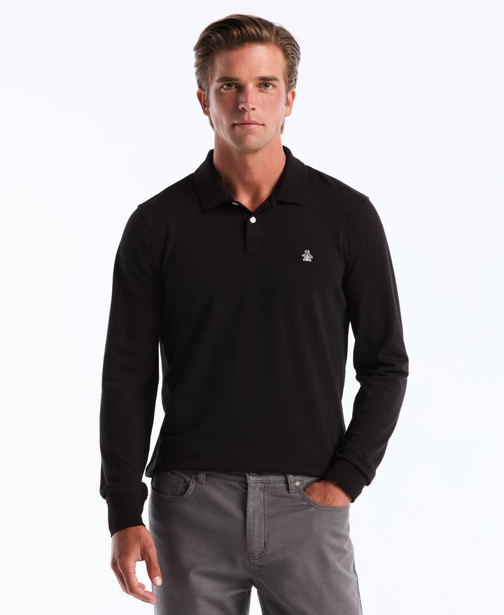 Cotton Pique Tennis Polo (True Black) 