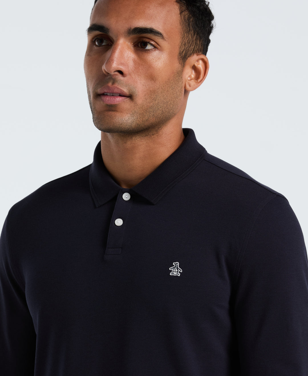 Long Sleeve Pique Polo (Dark Sapphire) 