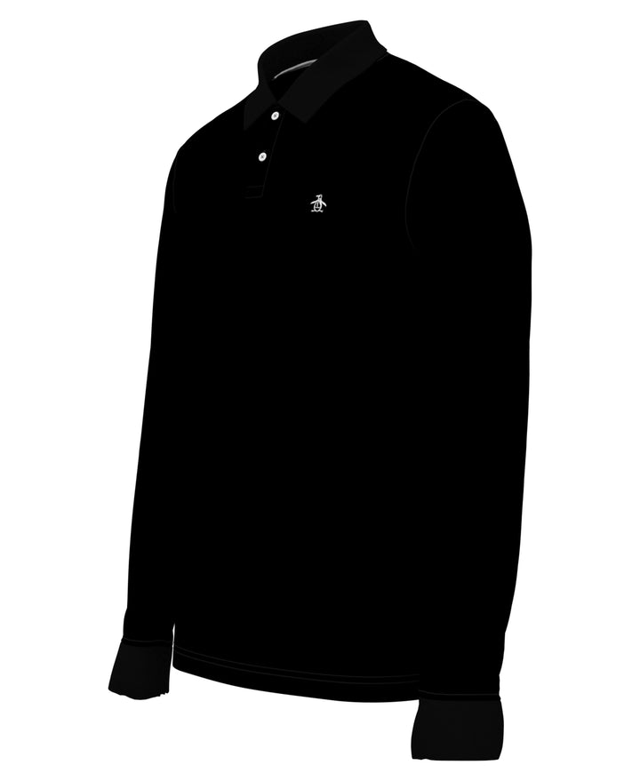 Long Sleeve Pique Polo (True Black) 