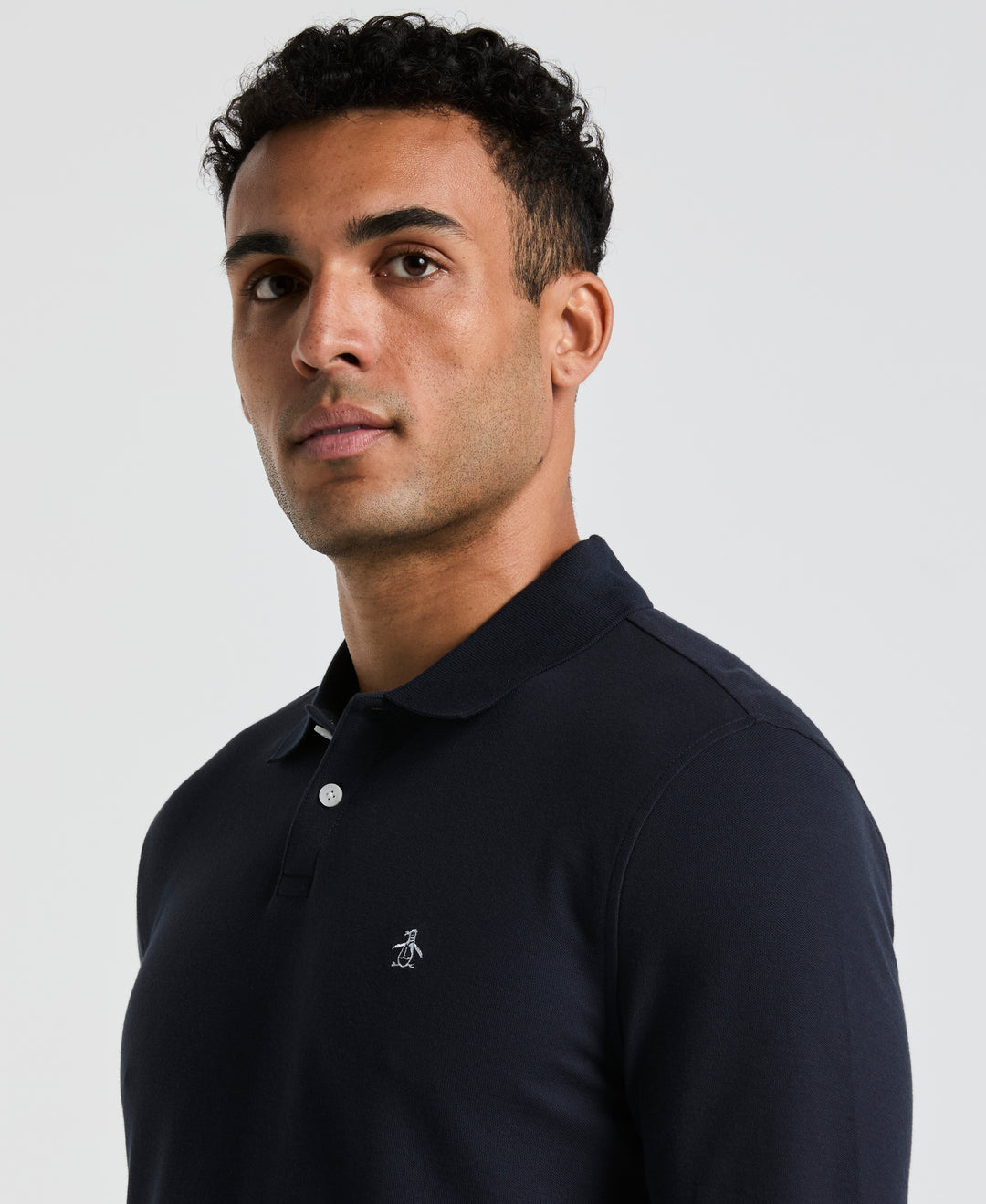 Long Sleeve Pique Polo (Dark Sapphire) 