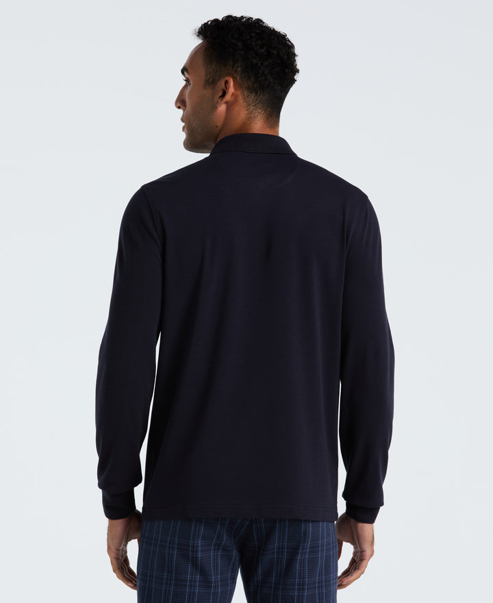 Cotton Pique Tennis Polo (Dark Sapphire) 
