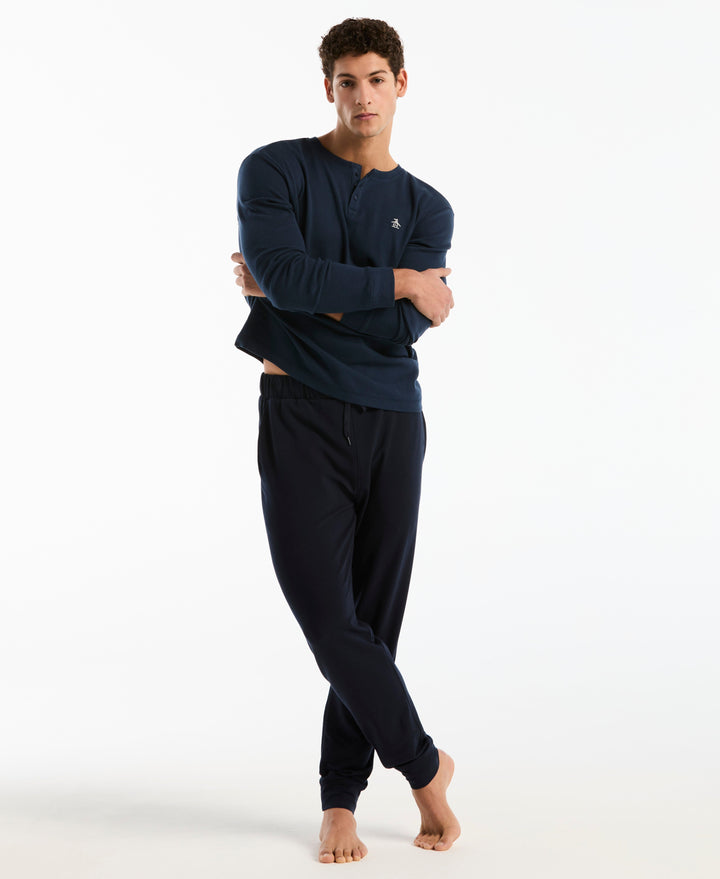 Long Sleeve Henley Shirt (Navy Iris) 