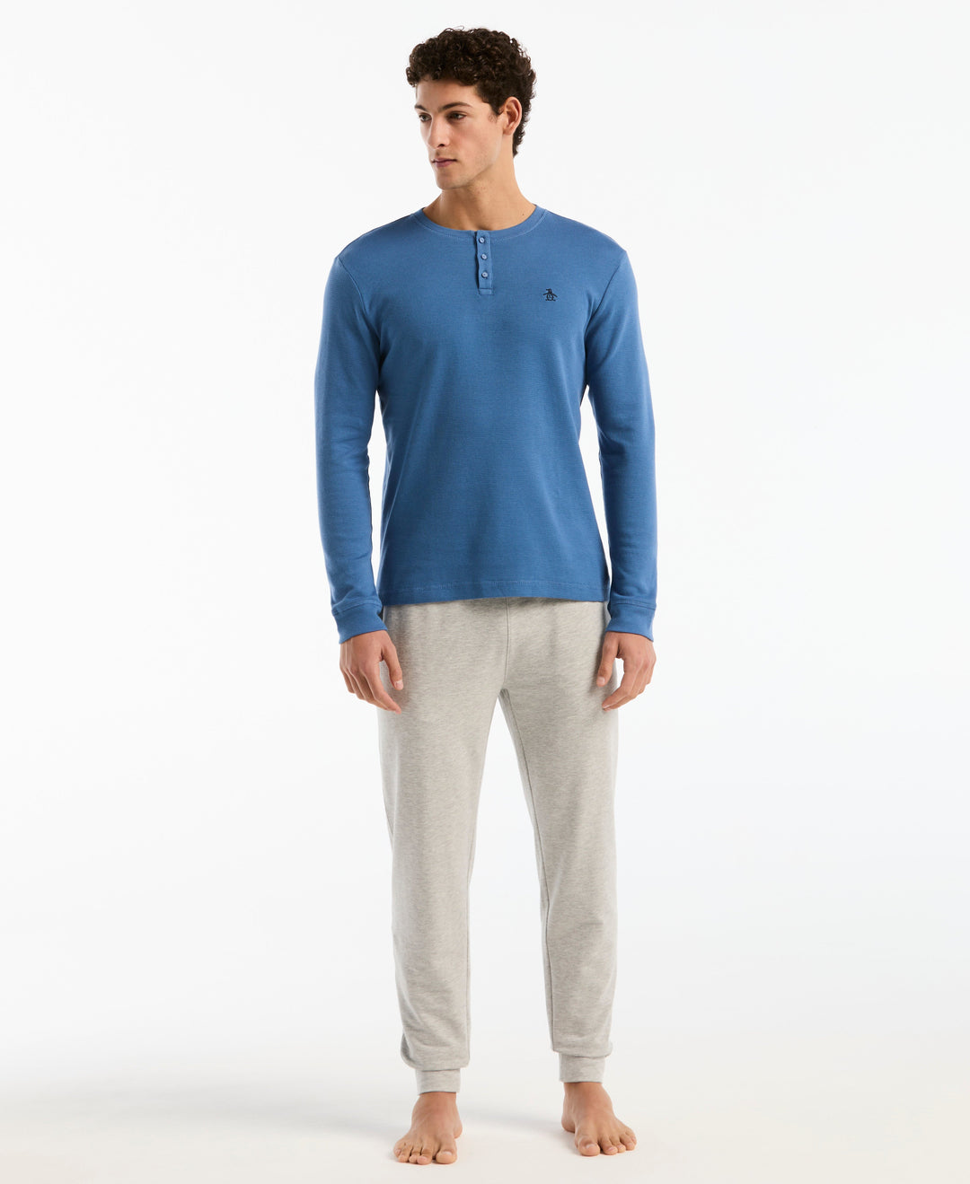 Long Sleeve Henley Shirt (Federal Blue) 