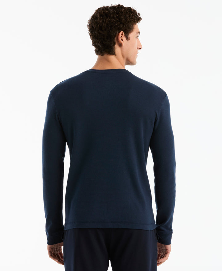 Long Sleeve Henley Shirt (Navy Iris) 