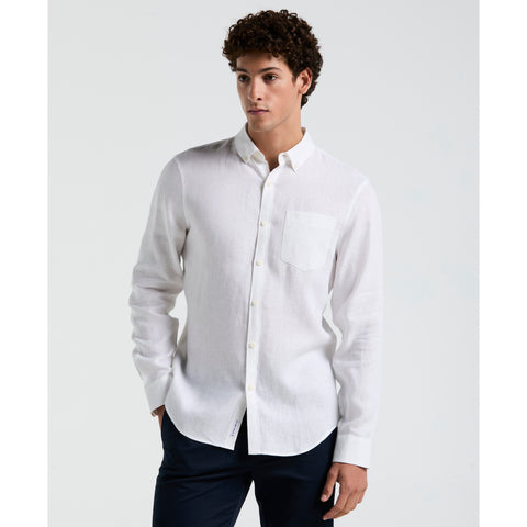 Washed Linen Shirt (Bright White) 