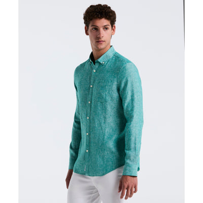 Washed Linen Shirt (Cadmium Green) 