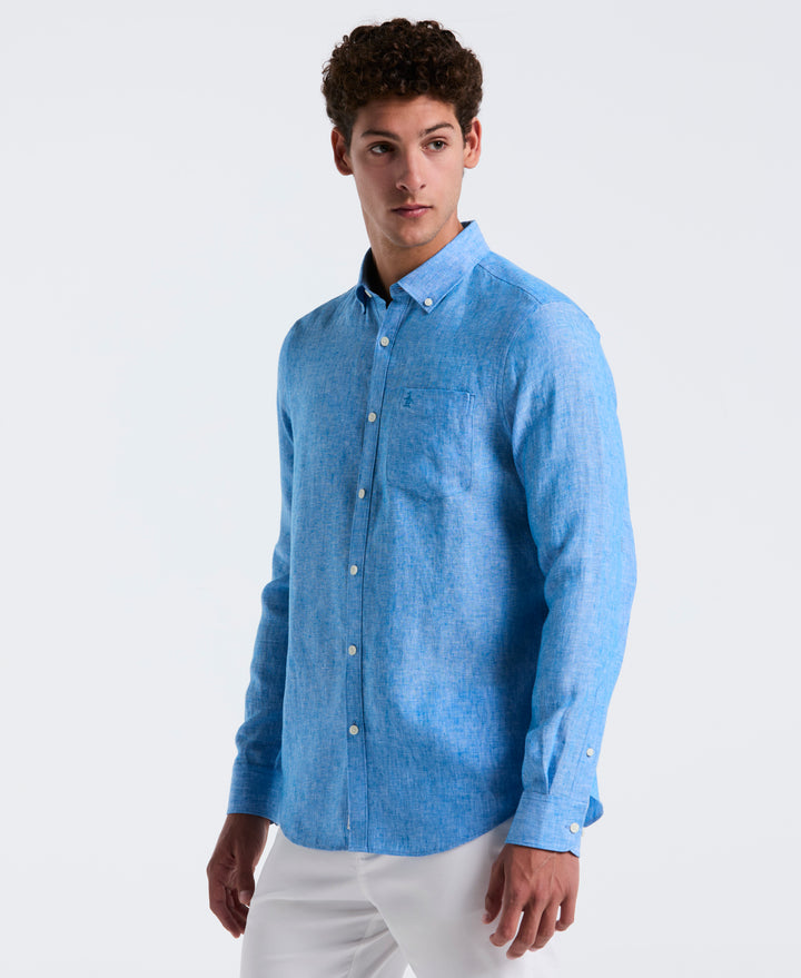 Washed Linen Shirt (Indigo Bunting) 