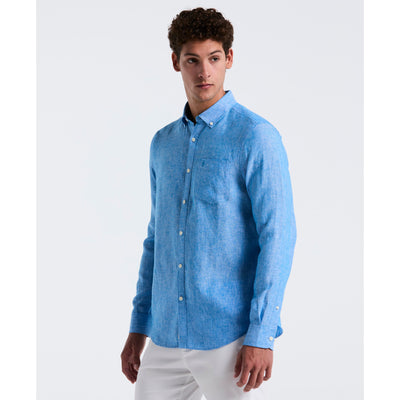 Washed Linen Shirt (Indigo Bunting) 