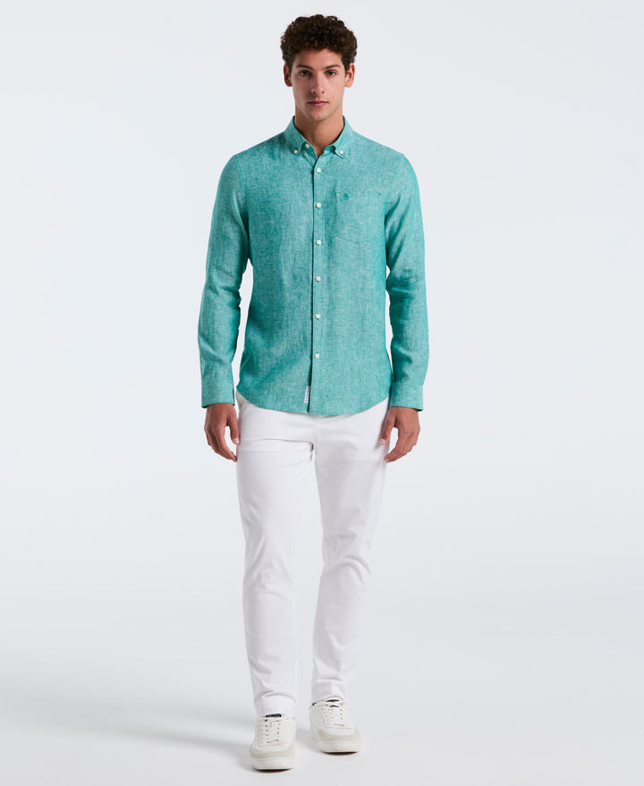 Washed Linen Shirt (Cadmium Green) 