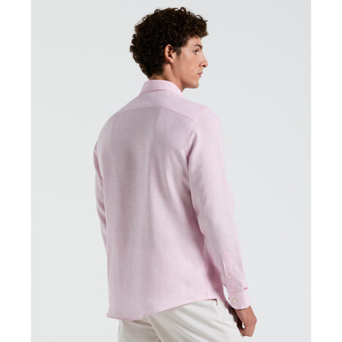 Long Sleeve Washed Linen Shirt-Shirts-Original Penguin
