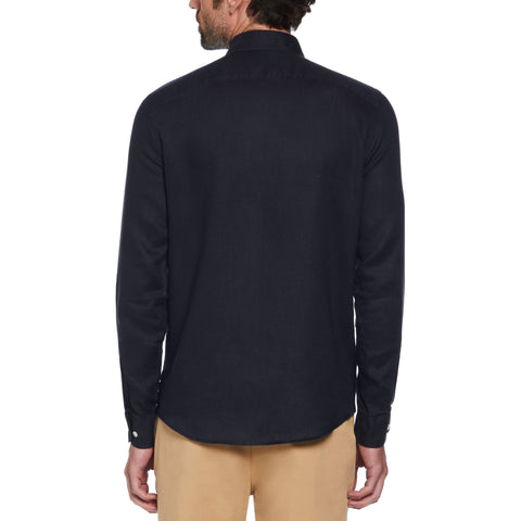 Washed Linen Shirt (Dark Sapphire) 