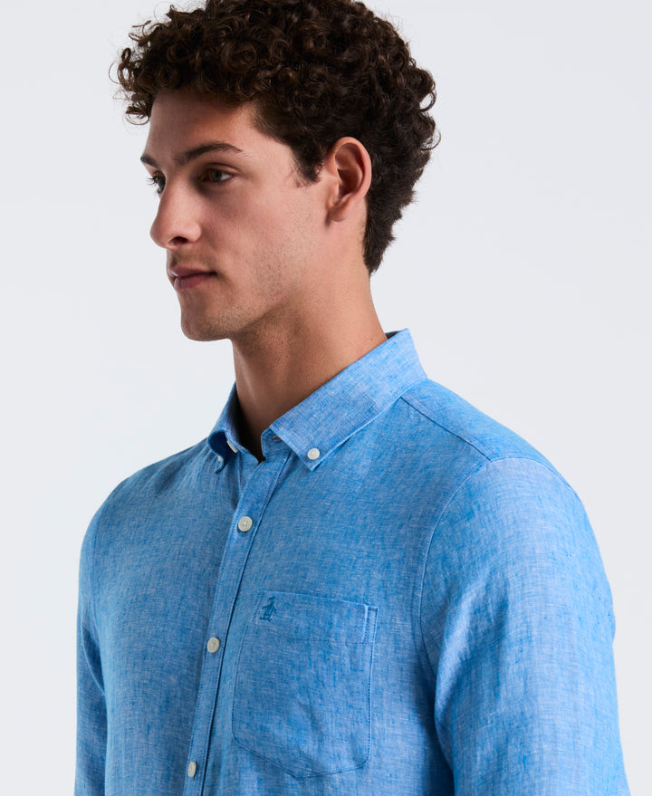 Washed Linen Shirt (Indigo Bunting) 