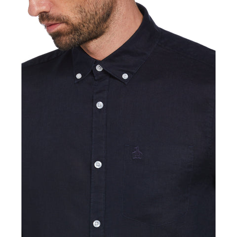 Washed Linen Shirt (Dark Sapphire) 