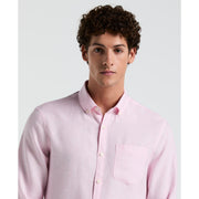Long Sleeve Washed Linen Shirt-Shirts-Original Penguin