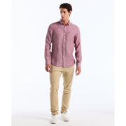 Long Sleeve Washed Linen Shirt-Shirts-Original Penguin