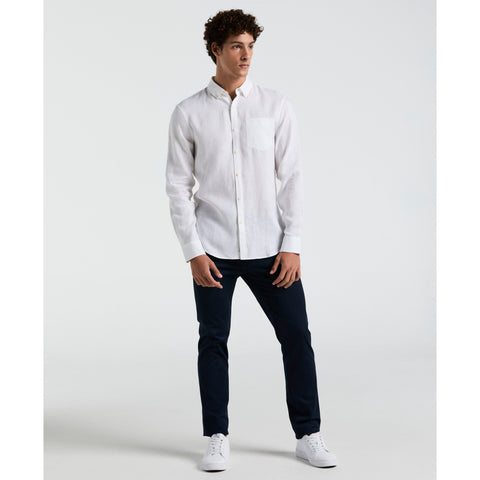 Washed Linen Shirt (Bright White) 