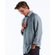 Long Sleeve Washed Linen Shirt-Shirts-Original Penguin