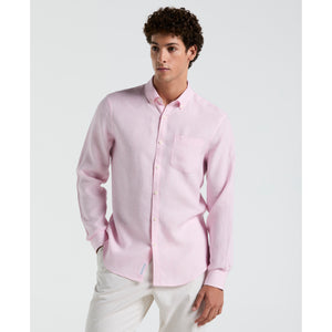 Long Sleeve Washed Linen Shirt-Shirts-Parfait Pink-XS-Original Penguin