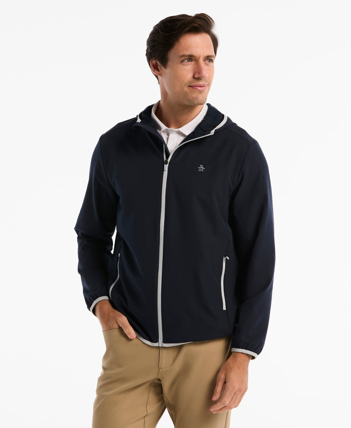 Long Sleeve Wind Jacket-Golf Jackets-Black Iris-XS-Original Penguin