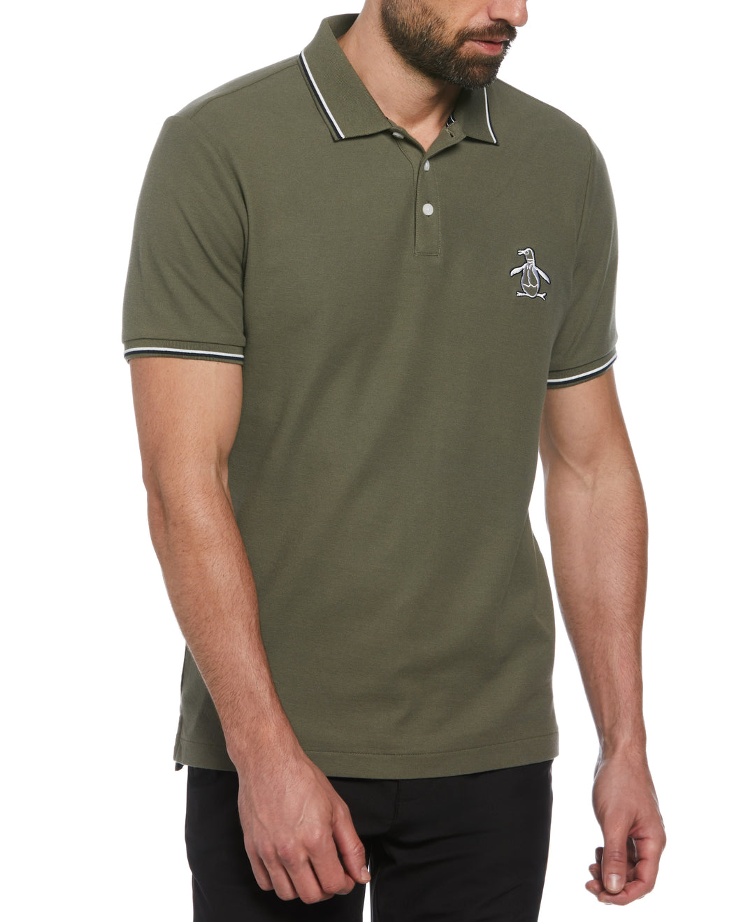 Cotton Pique Mega Pete Polo (Dusty Olive) 