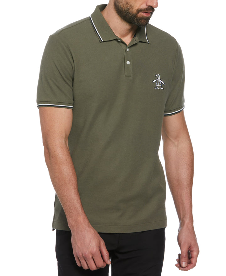 Cotton Pique Mega Pete Polo (Dusty Olive) 