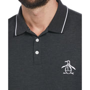 Cotton Blend Pique Mega Pete Polo (Dk Charcoal Heather) 