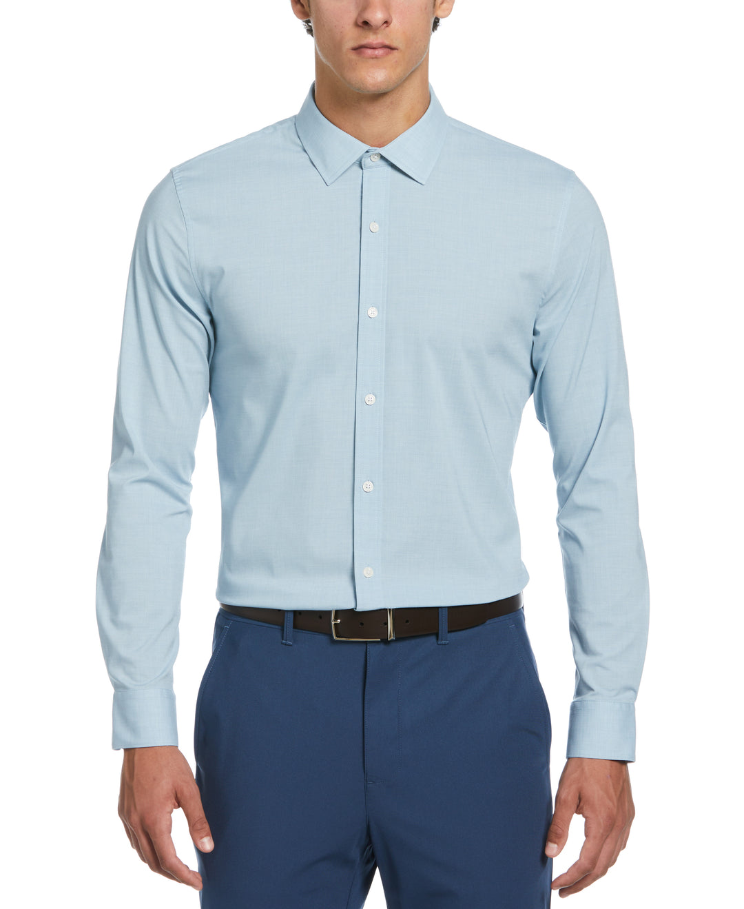 Mélange Floral Dress Shirt  (Aqua) 