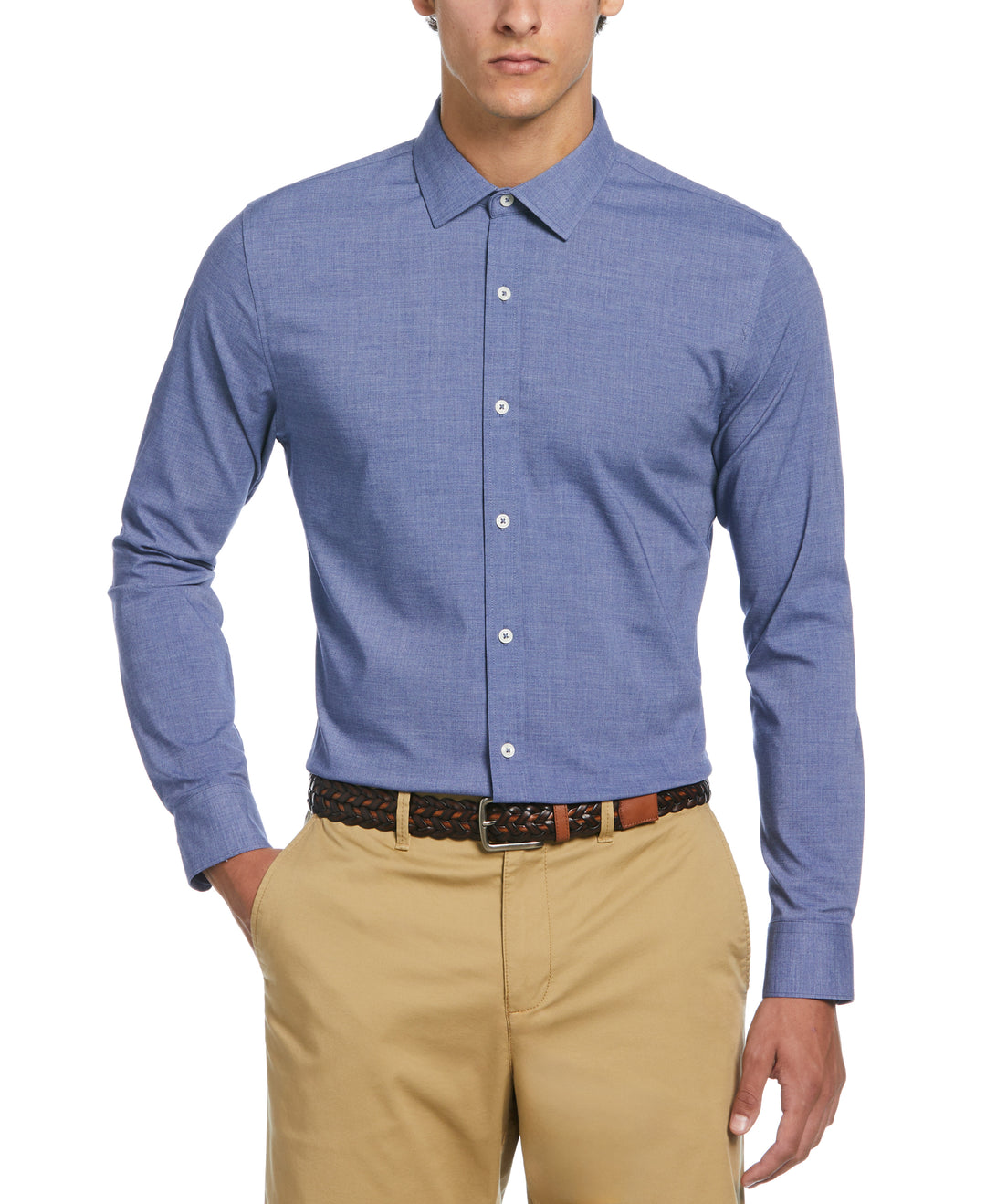 Mélange Floral Dress Shirt  (Indigo Navy) 