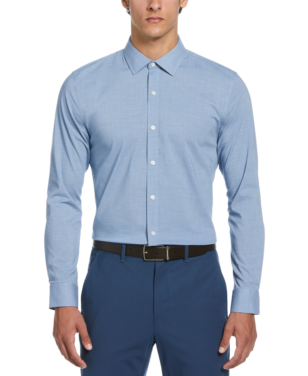 Mélange Floral Dress Shirt  (Light Blue) 