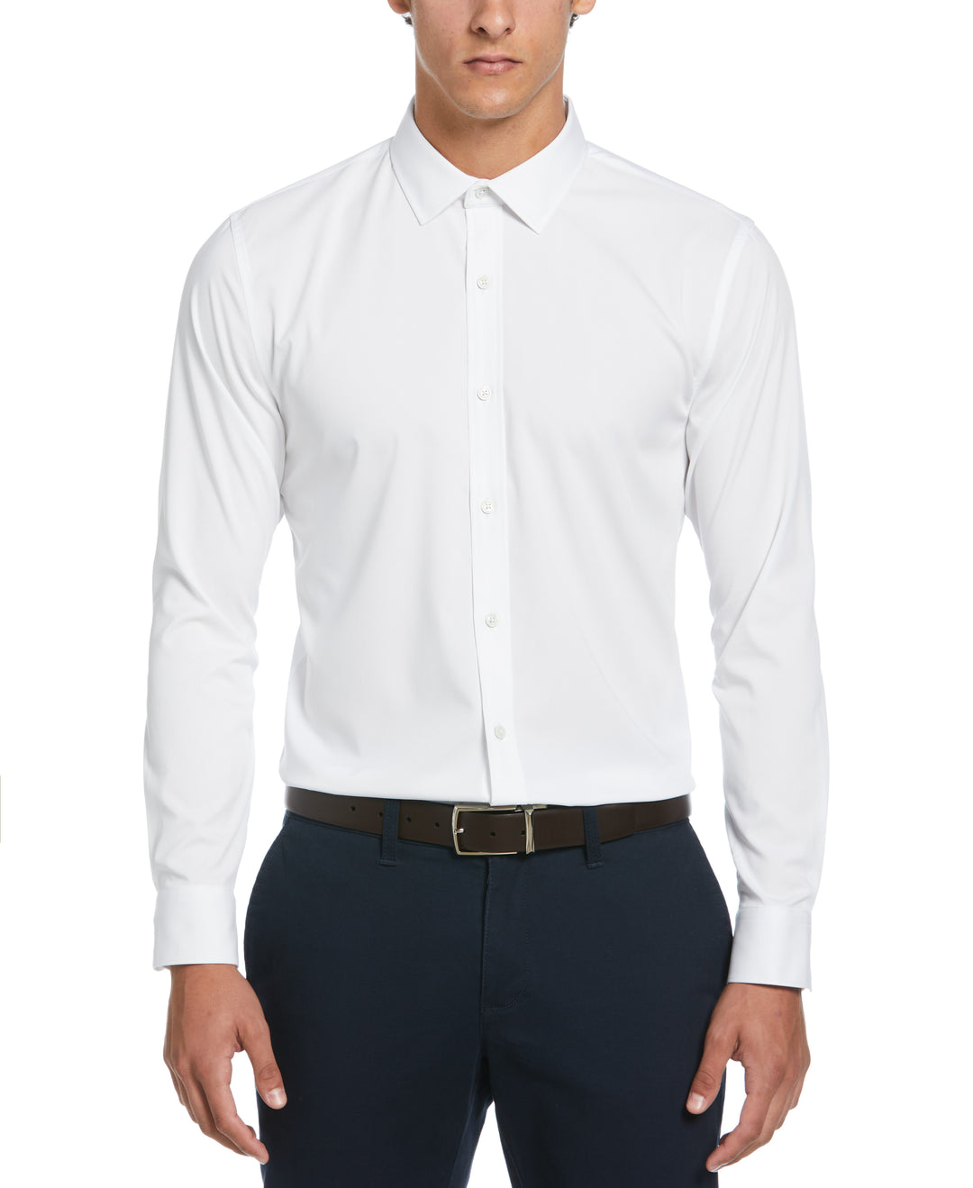Mélange with Floral Dress Shirt  (White) 