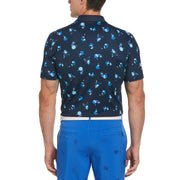 Memphis Pete Print Short Sleeve Golf Polo Shirt (Black Iris) 