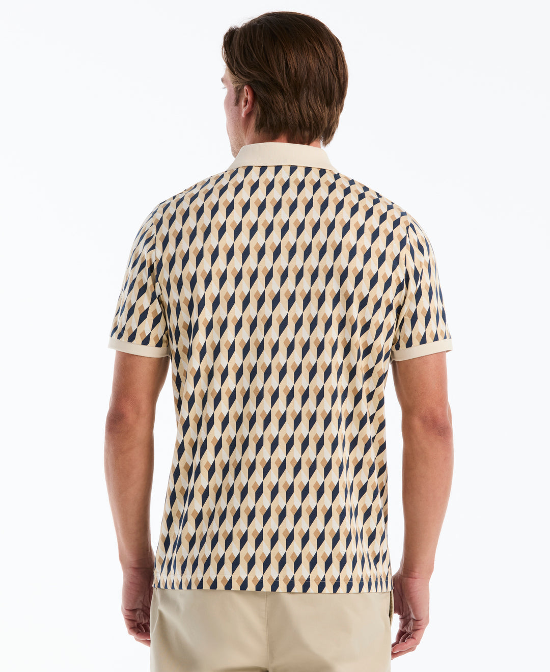 Men's Cotton Jewel Geo Print Polo (Birch) 