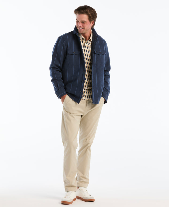 Men's Cotton Jewel Geo Print Polo (Birch) 