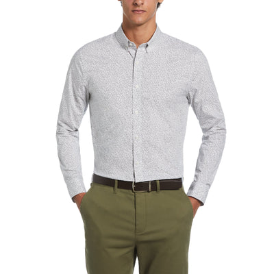 Tangerine Micro Floral Dress Shirt  (Charcoal) 