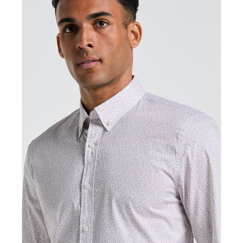 Tangerine Micro Floral Shirt (Tangerine) 