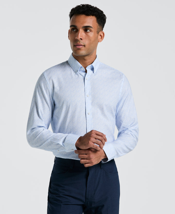 Micro Flower Fields Print Dress Shirt (Blue Dust) 