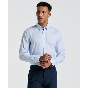 Micro Flower Fields Print Dress Shirt (Blue Dust) 