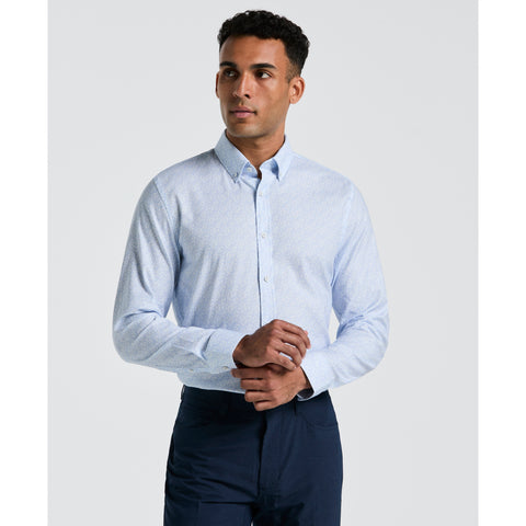 Micro Flower Fields Print Dress Shirt (Blue Dust) 