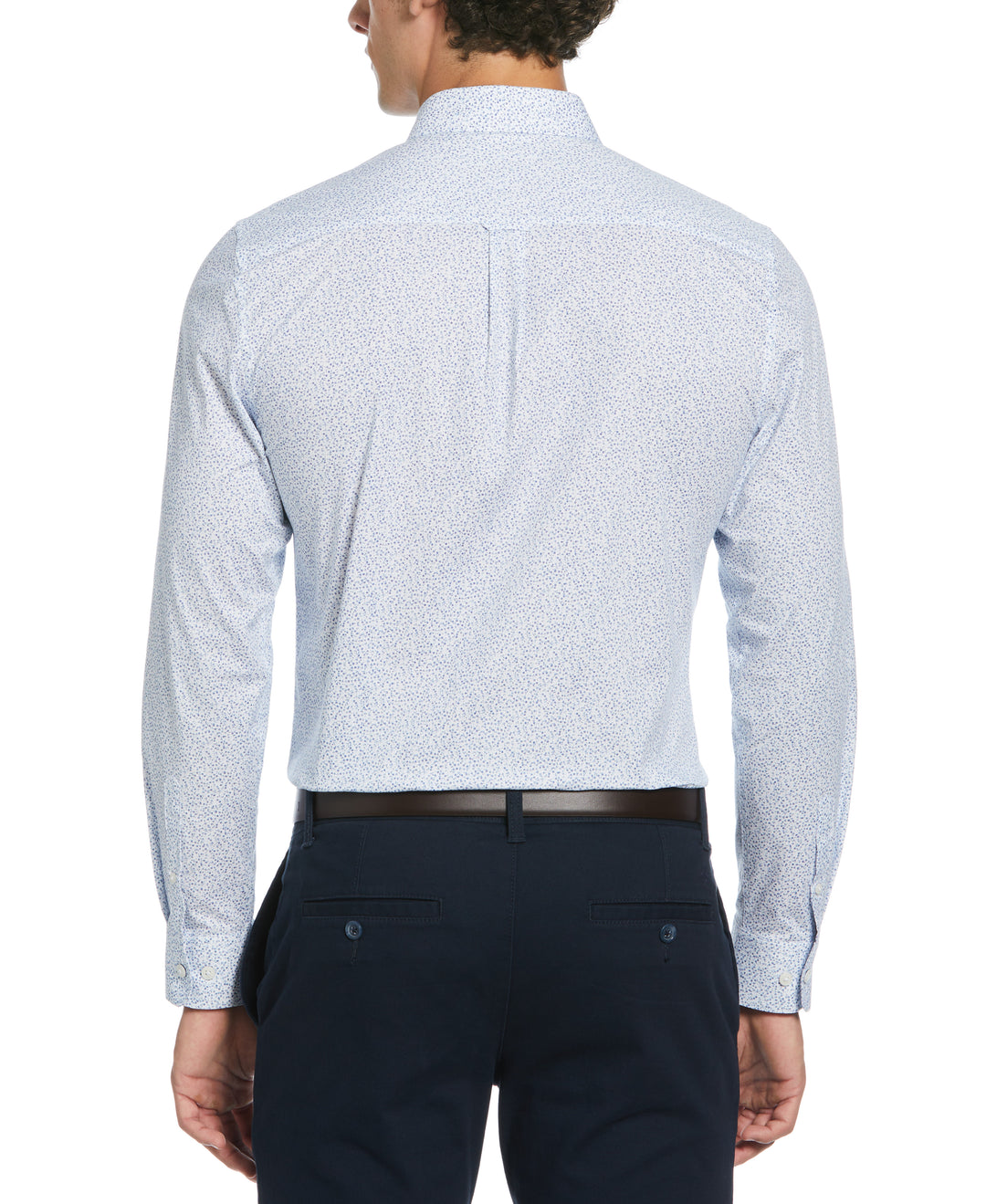 Micro Floral Print Dress Shirt (Blue) 