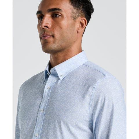 Micro Flower Fields Print Dress Shirt (Blue Dust) 
