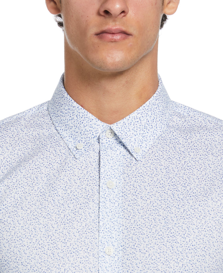 Micro Floral Print Dress Shirt (Blue) 