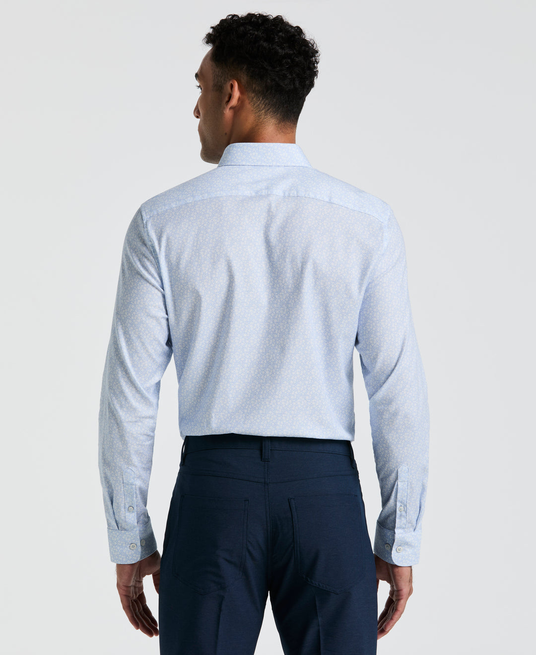 Micro Flower Fields Print Dress Shirt (Blue Dust) 