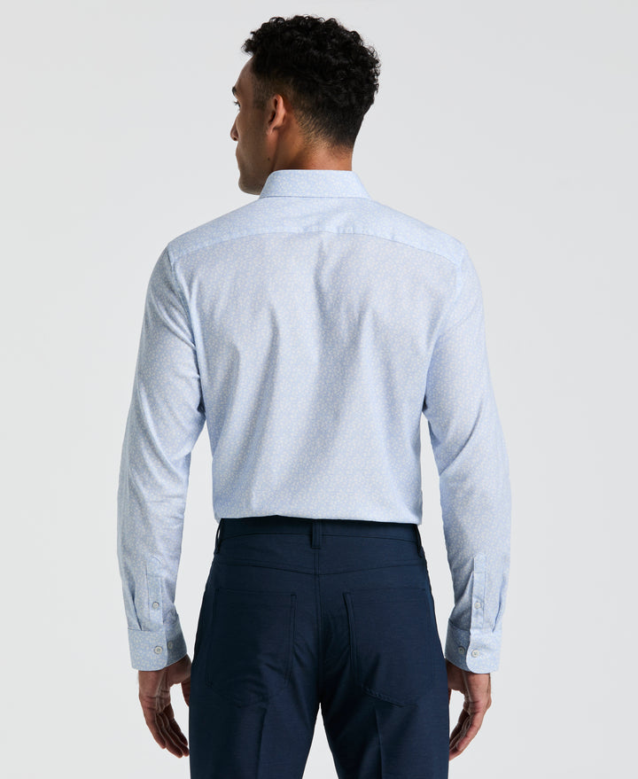 Micro Flower Fields Print Dress Shirt (Blue Dust) 